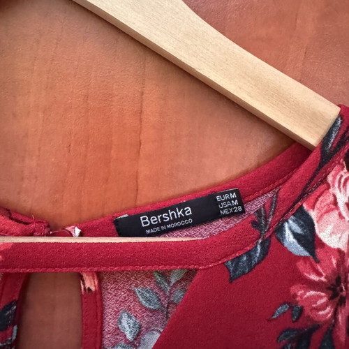 Bershka red floral jumpsuit, size M