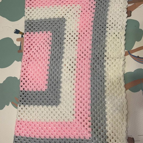 Handmade baby blanket new with natural materials 100 x 95 cm