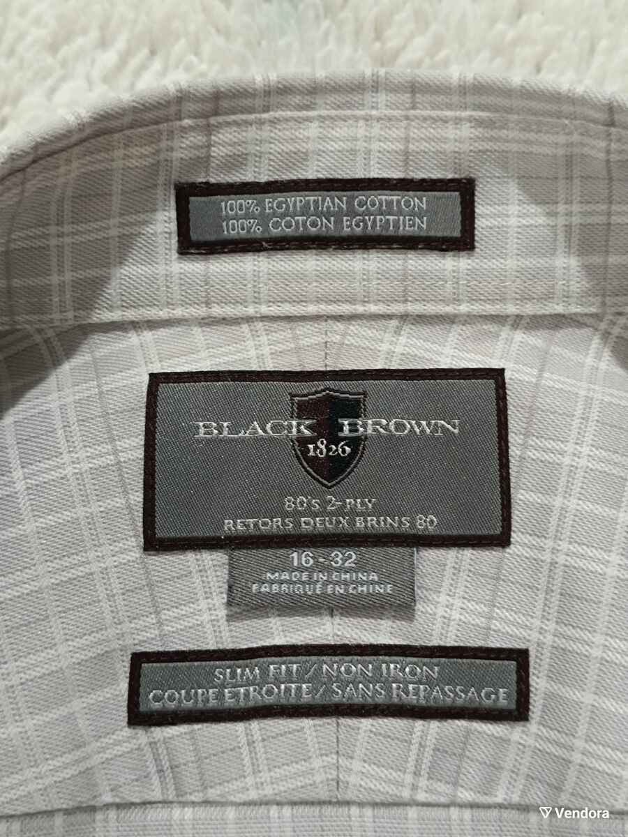 black brown 1826 slim fit dress shirt Men's Dress… Caroline Contrast Patchwork Long