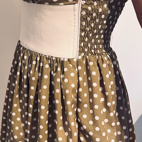 Zic Zac polka dot dress size S used, beige with tulle