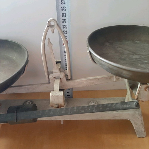 Antique scale with bronze pans used