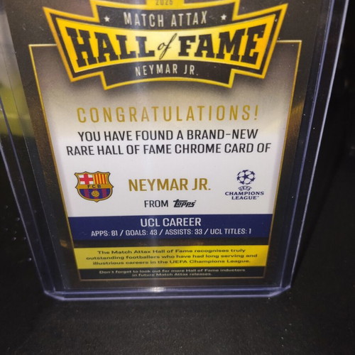 Neymar Match Attax Hall of Fame 25/26 card new