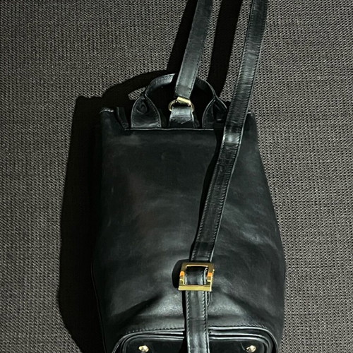 MCM Classic Leather Mini Rucksack used, black, center back strap