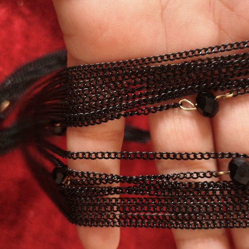 Multi-Strand Black Necklace "Dark Elegance" like new