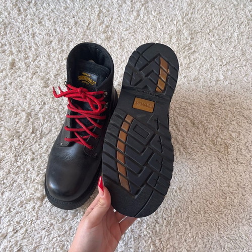 Herman black leather boots used, size 40