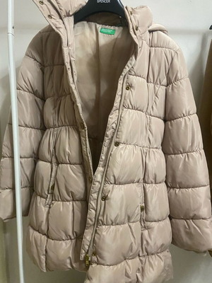 Benetton girls' beige children's jacket like new size 146 cm