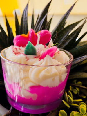 Handmade candles new with summer scents peach, strawberry, watermelon