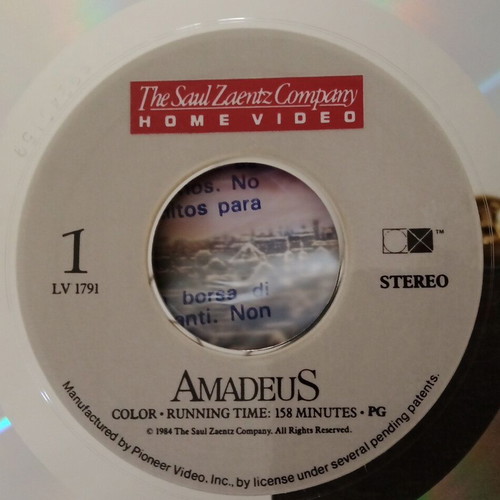 Amadeus 1984 LaserDisc like new, drama