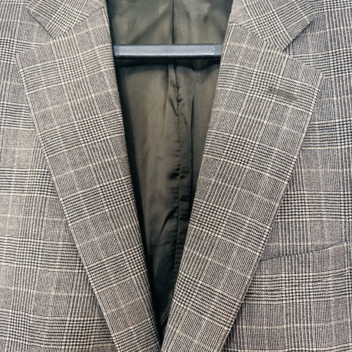 Zara Man Slim Fit Glen Plaid checked jacket like new, beige