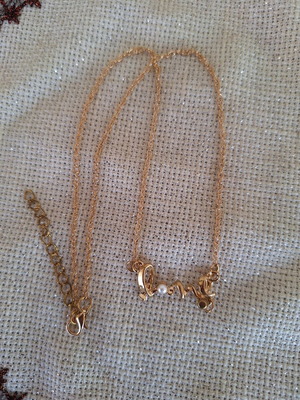 Κολιέ με αλυσίδα και γράμματα love καινούργιο, χρυσαφί