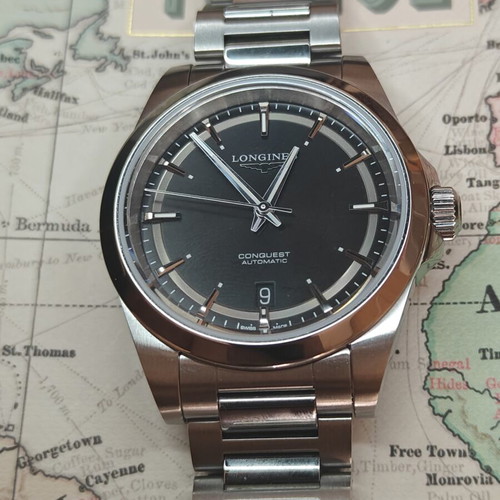 Longines Conquest 38mm black wristwatch