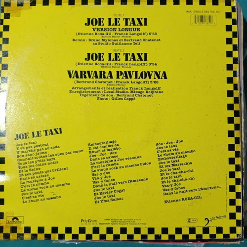 Vanessa Paradis Joe Le Taxi Maxi 45 vinyl record, like new