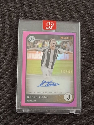 Topps Merlin Kenan Yildiz Pink Refractor Auto 189/199 Juventus