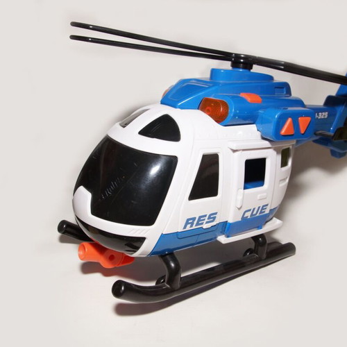 Large rescue helicopter used with sound and light