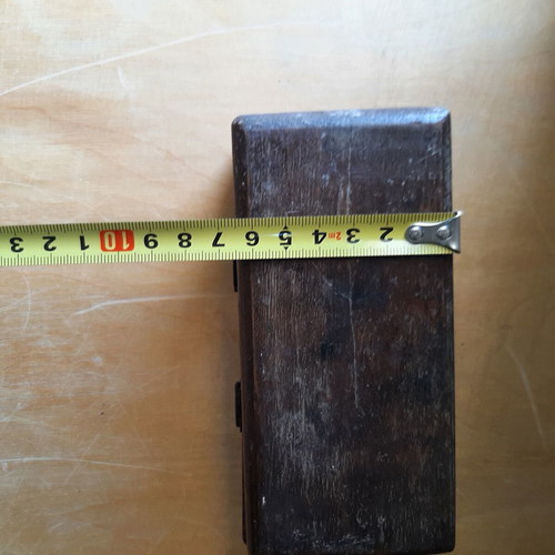 Wooden box with brass weights used, 1950s-60s vintage