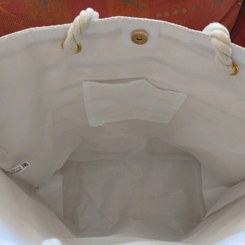 Straw Shoulder Bag new, white with gold and silver details