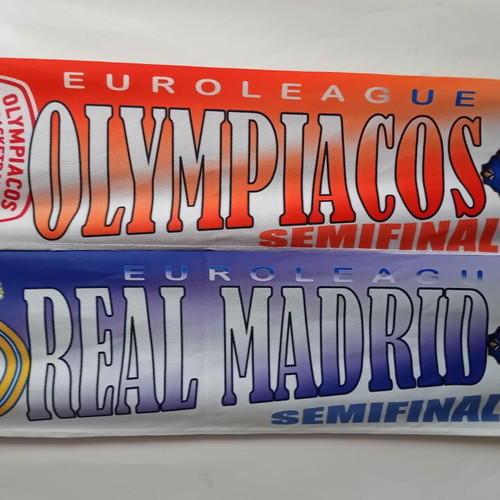 Set of 2 Final 4 2026 OAKA scarves Olympiacos Fenerbahce Real Madrid Valencia