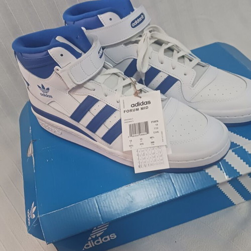 Adidas Forum Mid sneakers new, size 48, white and blue