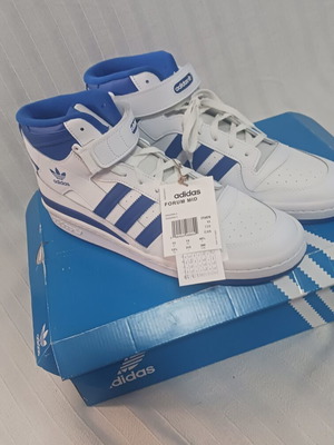 Adidas Forum Mid sneakers new, size 48, white and blue