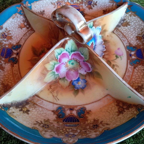 Noritake vintage porcelain divided dish like new with floral decoration