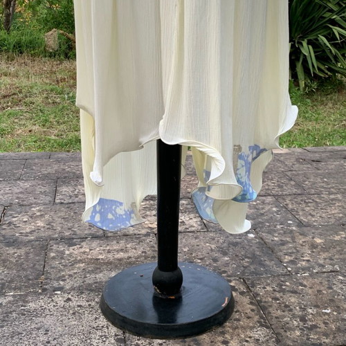 Long dress in archaic style like new, ivory viscose