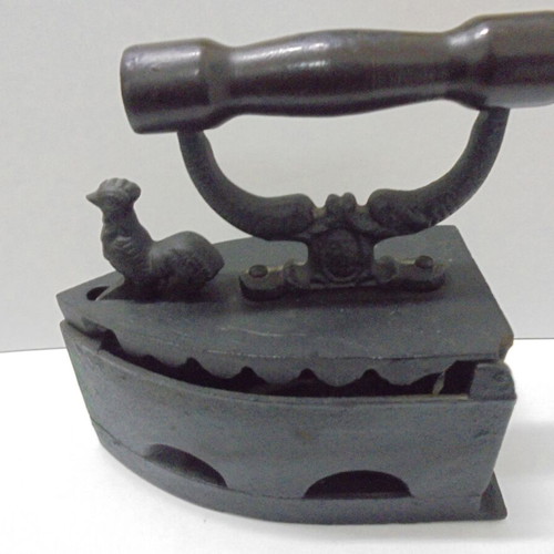 Antique Charcoal Iron with Decorative Element used