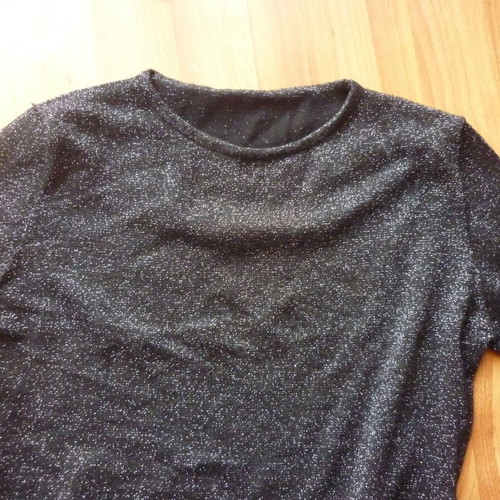 Women's black glitter blouse used, size small