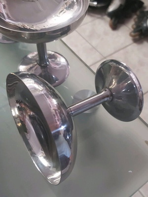 Stainless Steel Glasses like new, set of 6, wine glass size