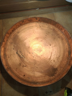 Copper traditional baking tray unused from dowry