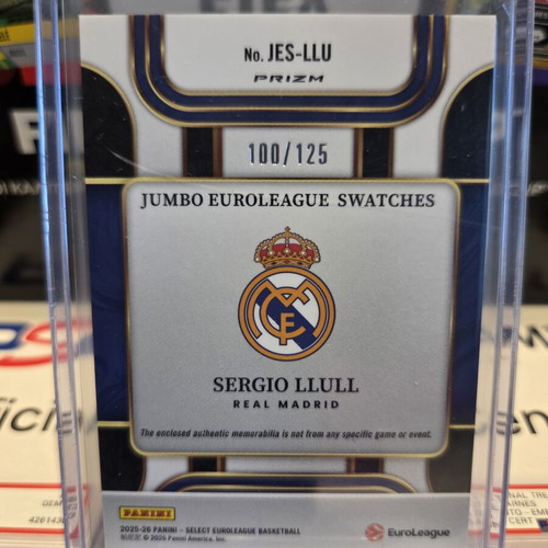 Panini Select EuroLeague 2025-26 Sergio Llull Jumbo Patch card