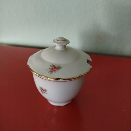 Moritz Zdekauer sugar bowl like new with floral decoration and gold details