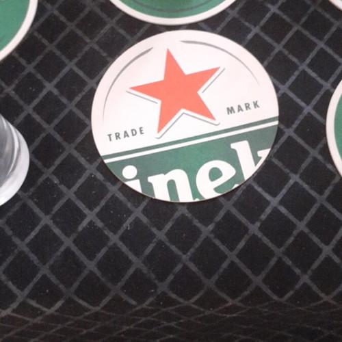 Heineken beer glass set with coasters, new, 6 pieces, 400ml