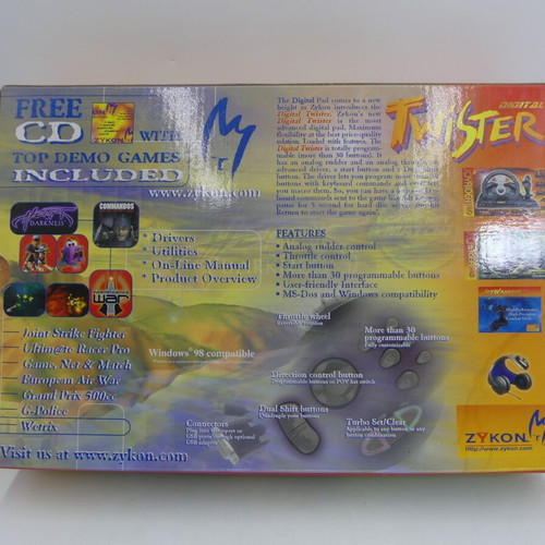 Zykon Twister Programmable Pad used with CD and demo games, Win 98