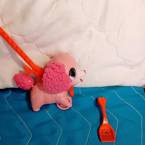 Hasbro FurReal Poopalots Lil Wags Poodle pink dog used