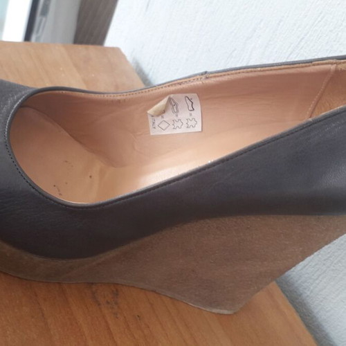 Platform shoes new blue leather Wall Street size 38