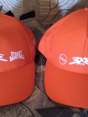 Street Basketball Hats new, set of two, white and orange