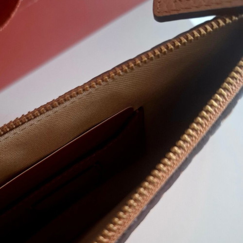 Oroton medium brown wristlet pouch