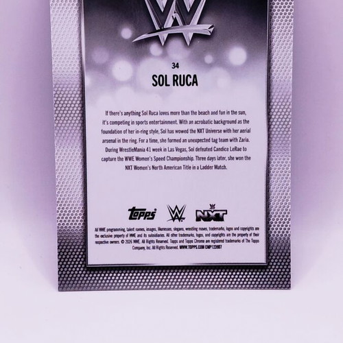2026 Topps Chrome WWE Sol Ruca Sonar Refractor card like new