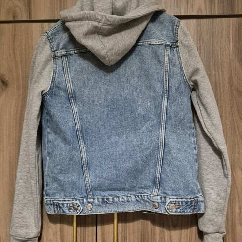 H&M men's denim jacket with grey hood