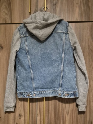H&M men's denim jacket with grey hood