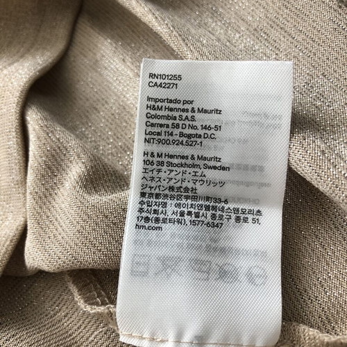 H&M women's blouse like new, gold effect, size M