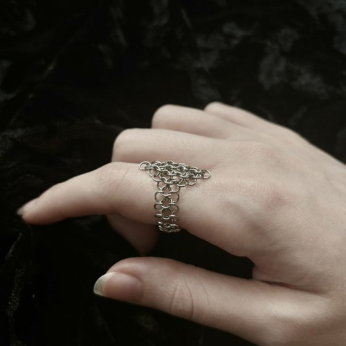 Chainmail ring handmade, new, silver stainless steel