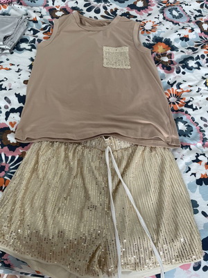 Shein set beige and gold like new