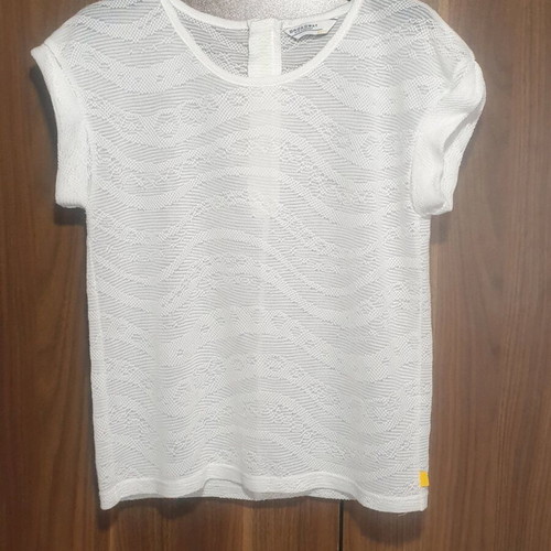 Broadway white transparent short-sleeve blouse new size M