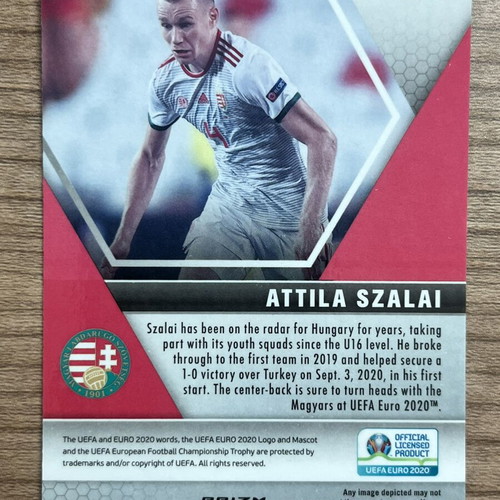2021 Panini Mosaic UEFA Euro Soccer Attila Szalai Prizm card like new