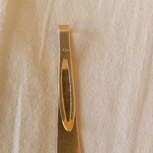 Vintage gold 14k carved tie pin with GT engraving