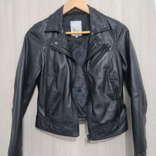 Biker leather jacket Goosecraft like new, black, XS