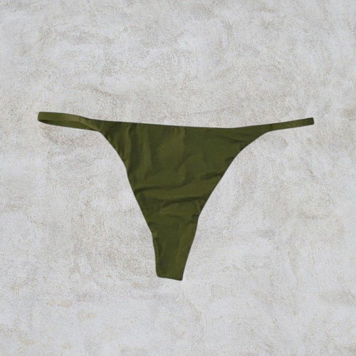 Luna dark olive green string underwear, Large and XLarge