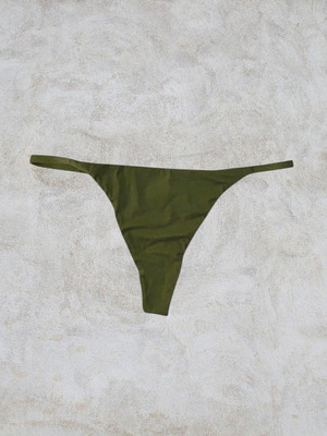 Luna dark olive green string underwear, Large and XLarge