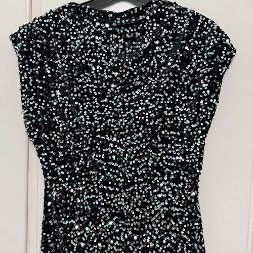 Black mini dress with sequins new
